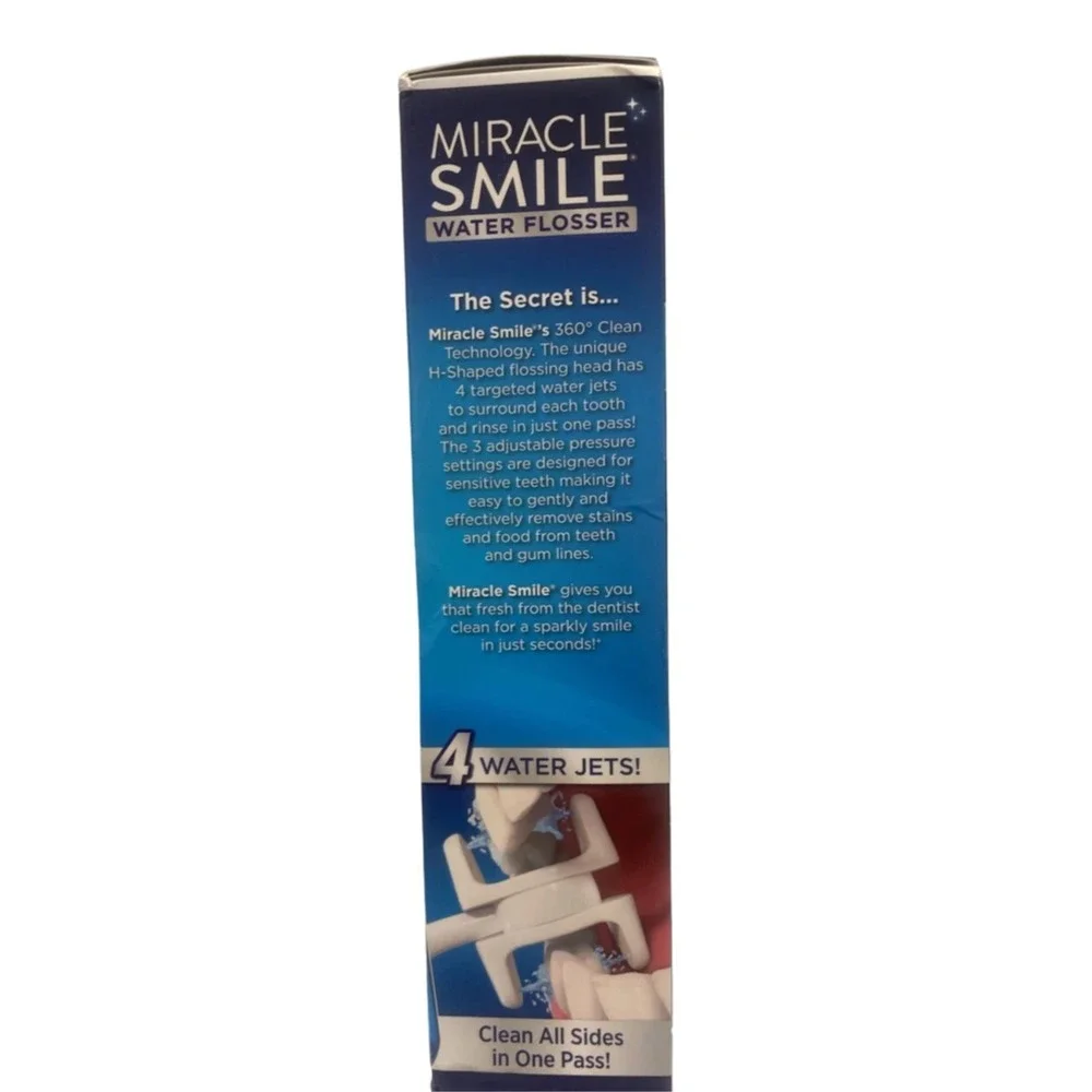Miracle Smile Water‎ Flosser Deluxe Pro Portable Dental Rechargeable Irrigator